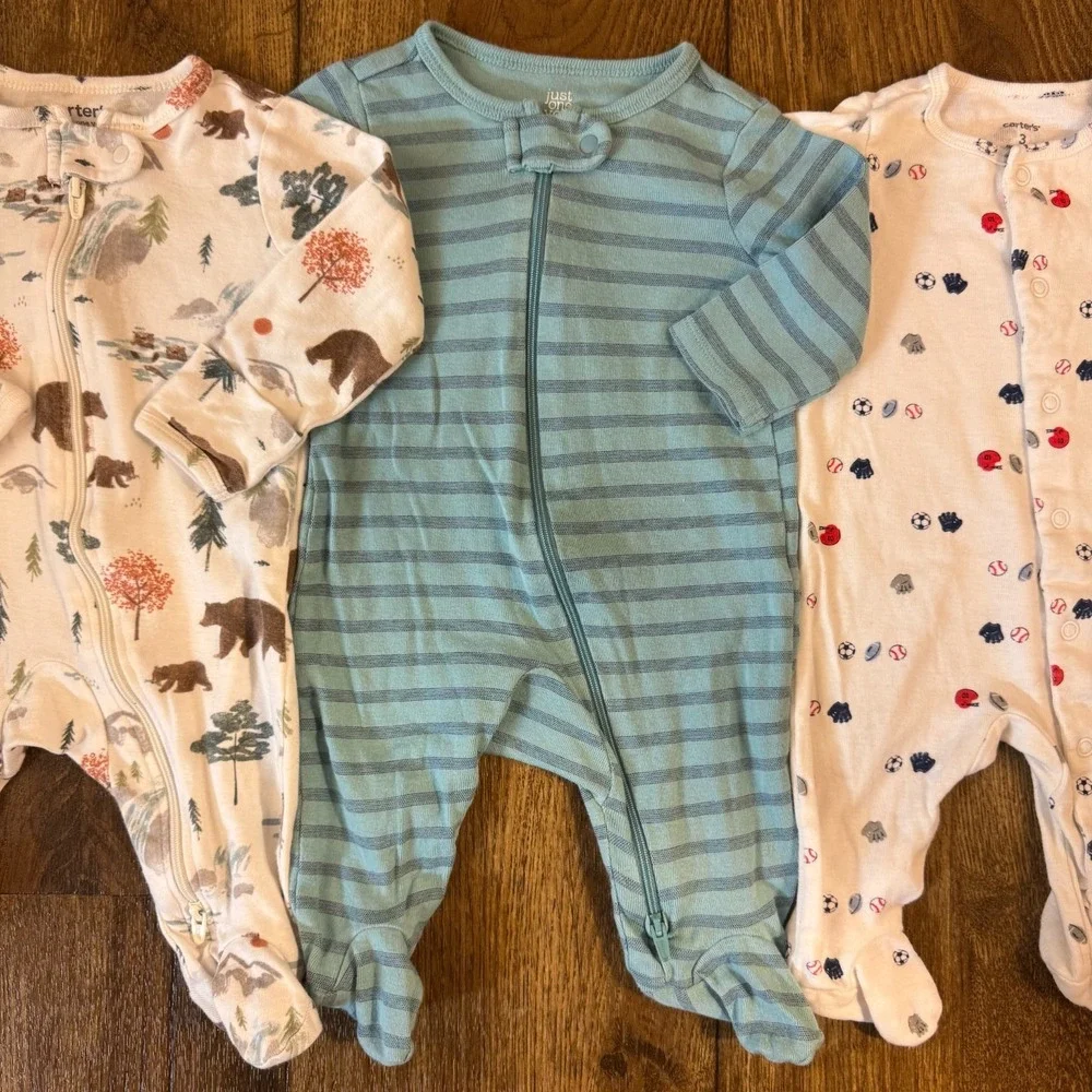 Baby Sleepers Boy 3 Months Outfits Clothes Carter's Sleep N Plays Rompers Footed